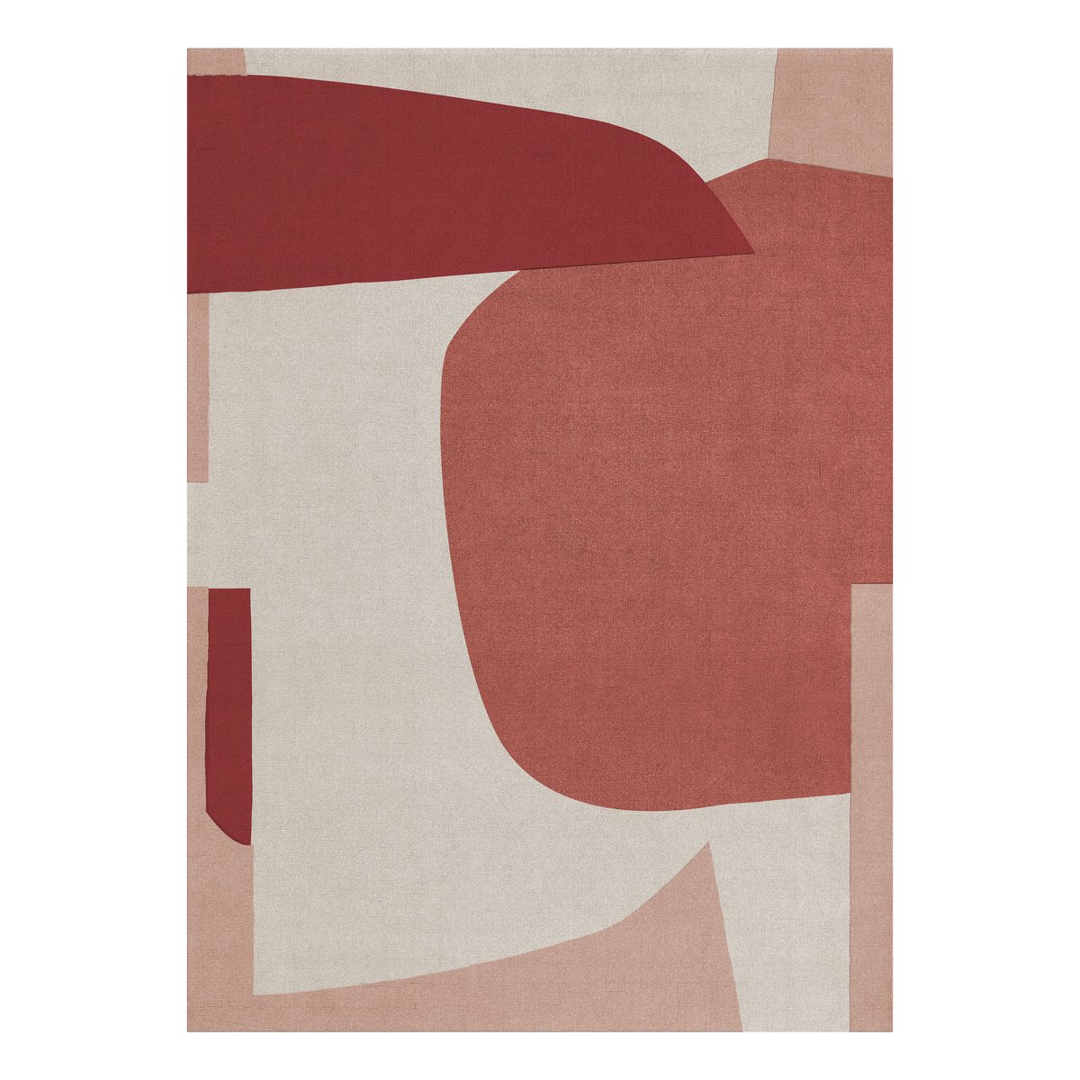 Layered Cloudberry wool rug 180x270 cm | Scandinavian Design | Wool rugs | Red