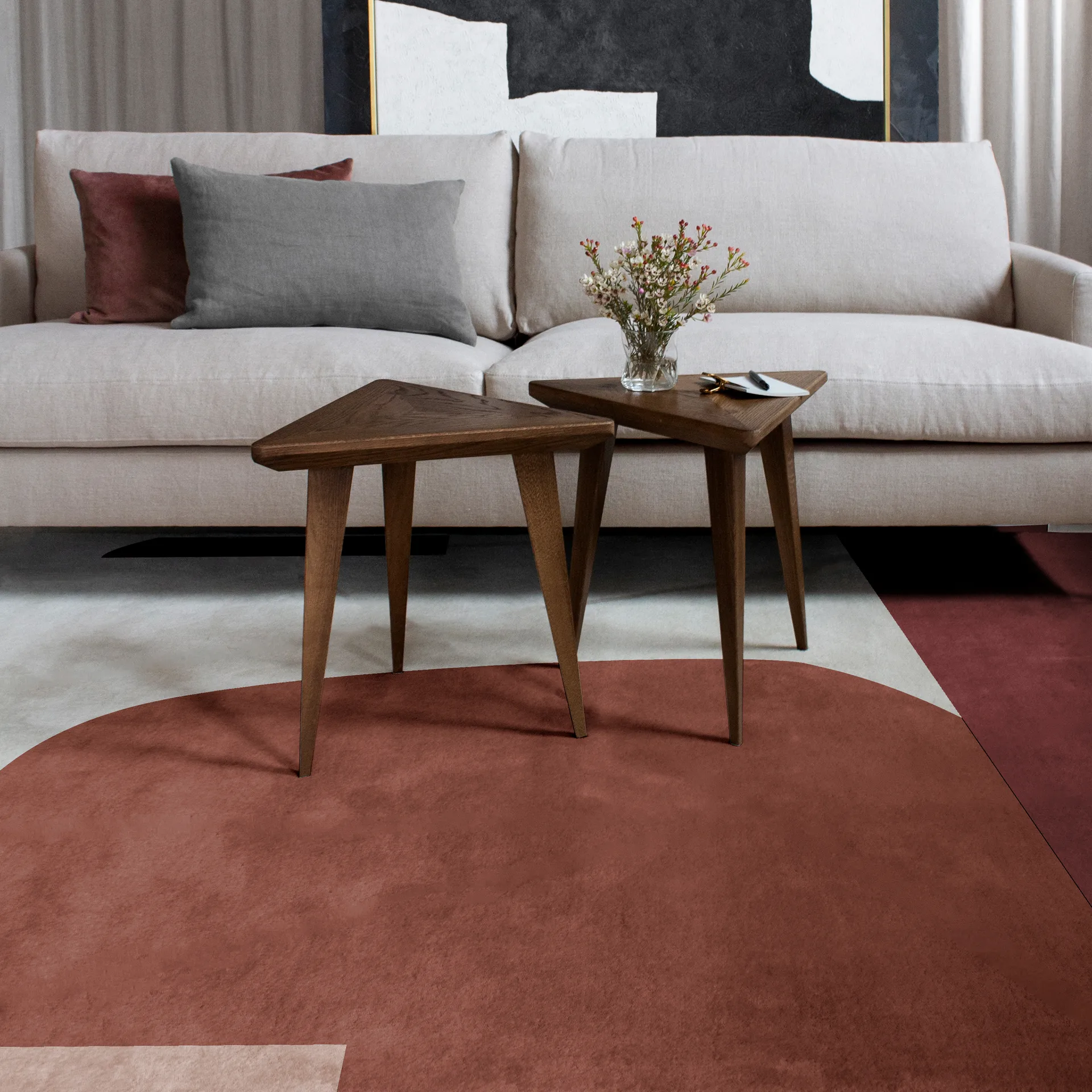 Cloudberry wool rug, 180x270 cm Layered