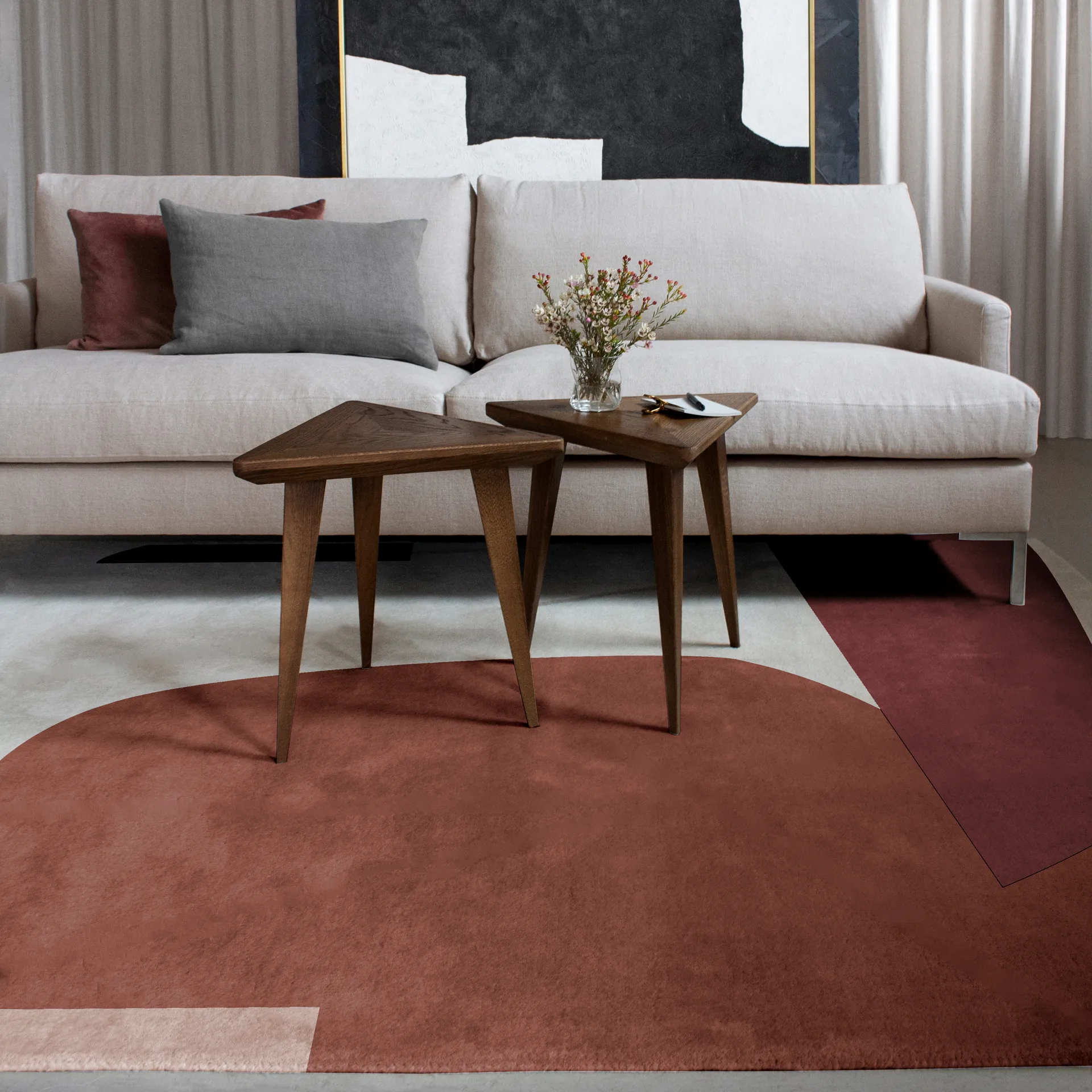 Cloudberry wool rug, 250x350 cm Layered