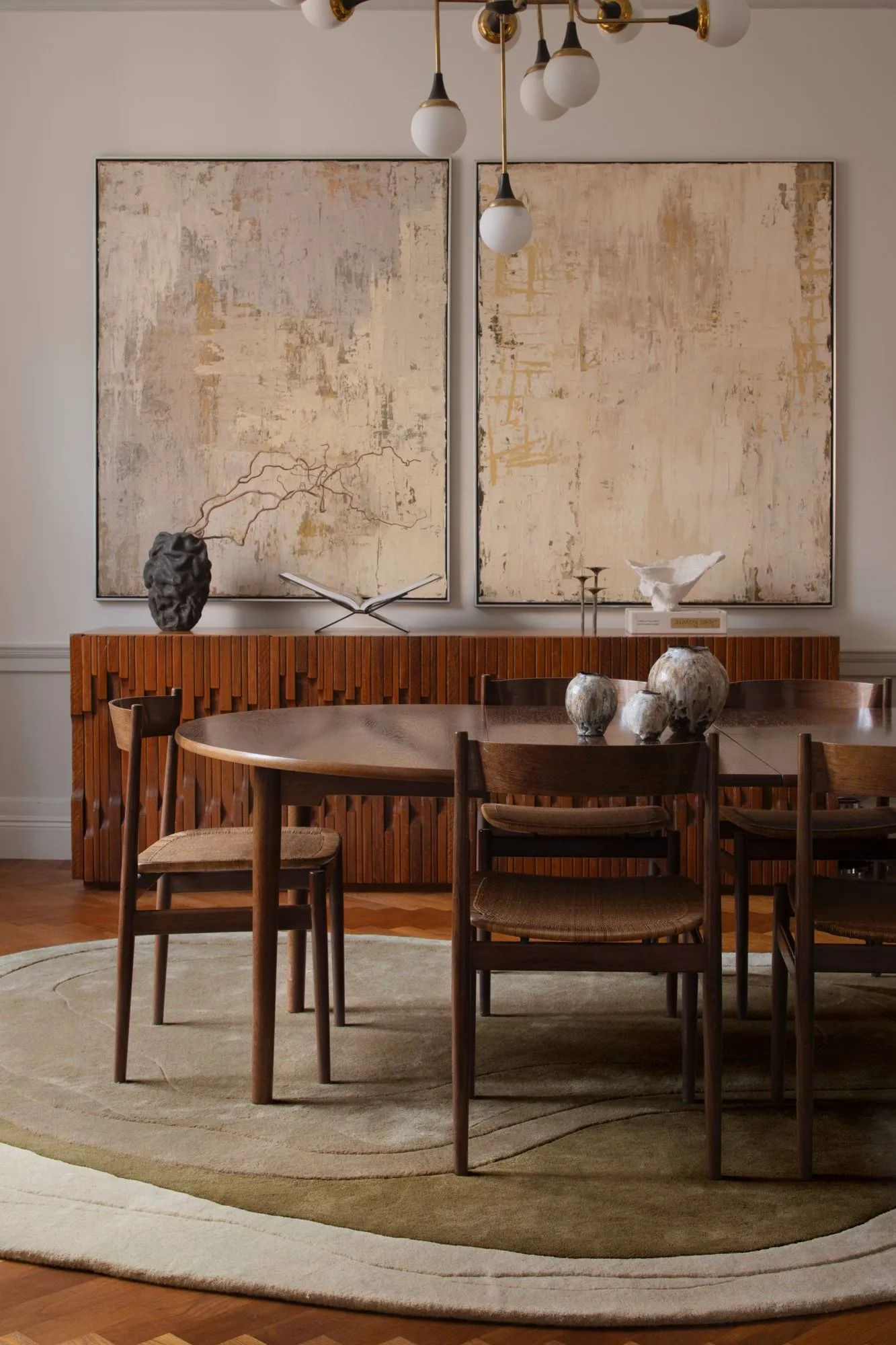 Erik Bratsberg Lozza wool rug, Olive, 210x270 cm Layered