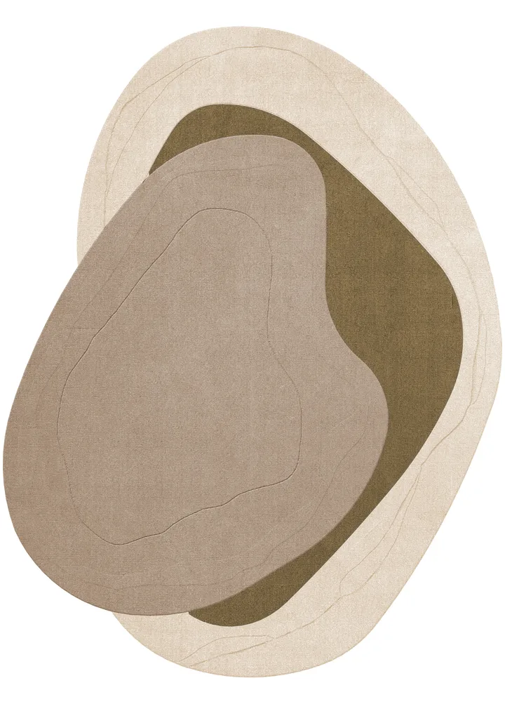 Erik Bratsberg Lozza wool rug - Olive, 270x350 cm - Layered