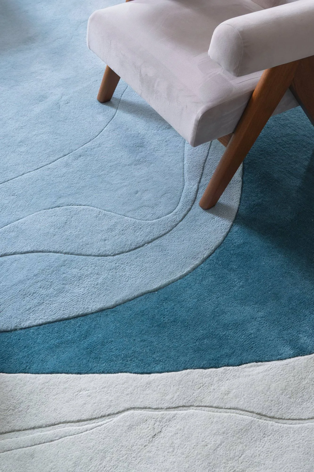 Erik Bratsberg Lozza wool rug, Teal, 210x270 cm Layered