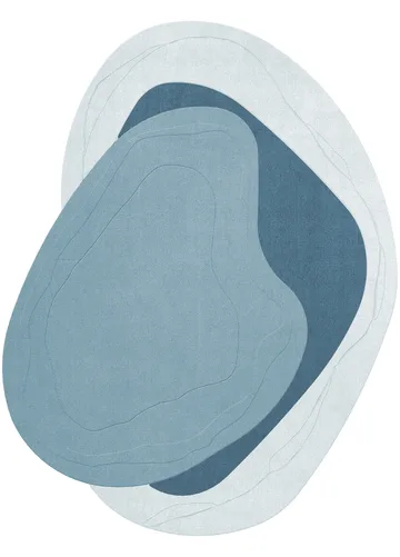 Erik Bratsberg Lozza wool rug - Teal, 230x300 cm - Layered