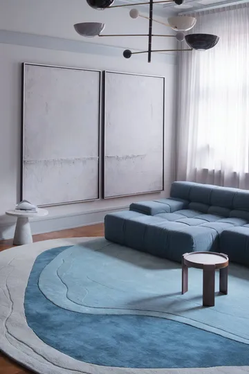 Erik Bratsberg Lozza wool rug - Teal, 230x300 cm - Layered