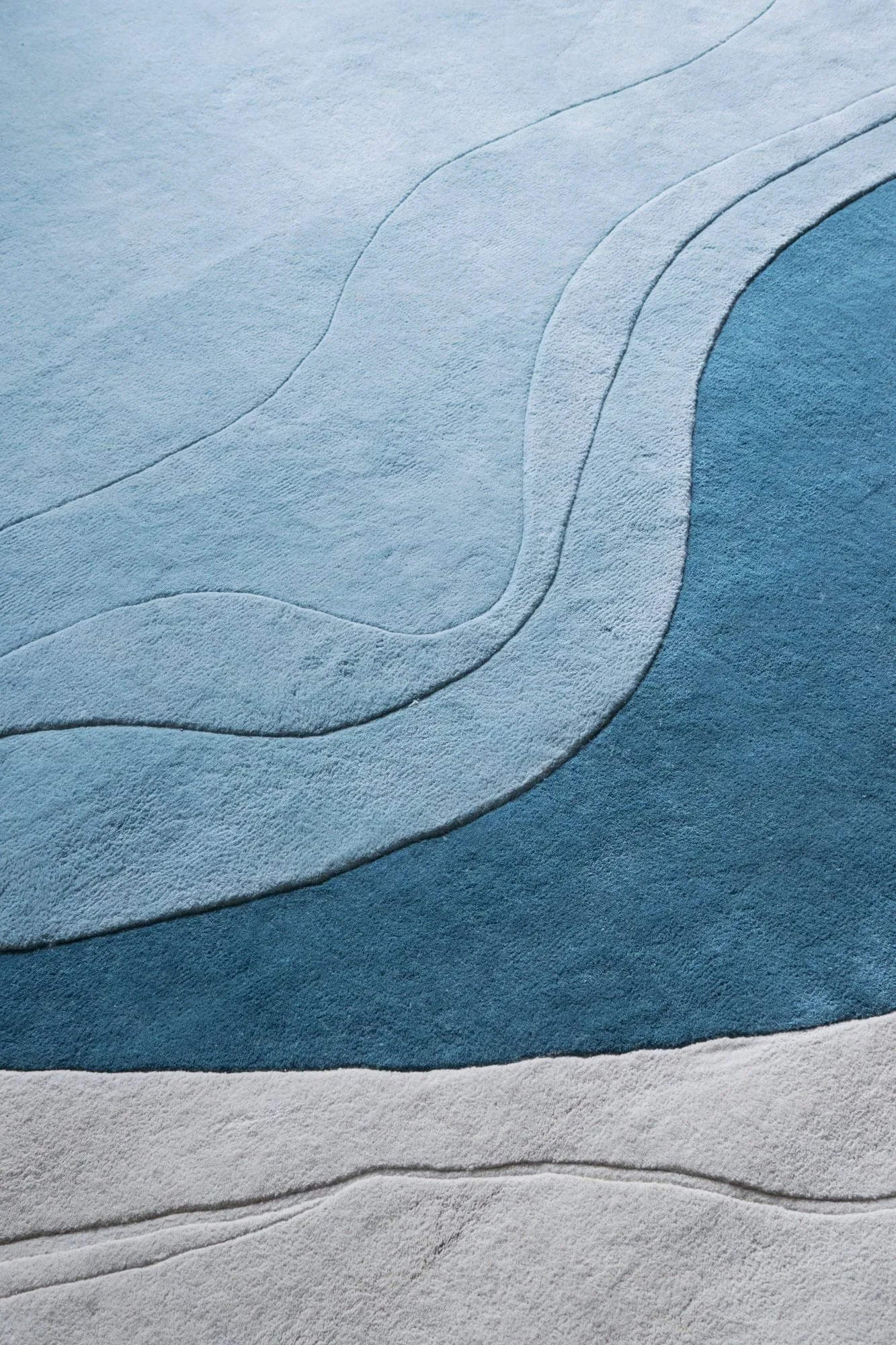 Erik Bratsberg Lozza wool rug, Teal, 270x350 cm Layered