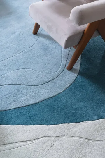 Erik Bratsberg Lozza wool rug - Teal, 300x400 cm - Layered