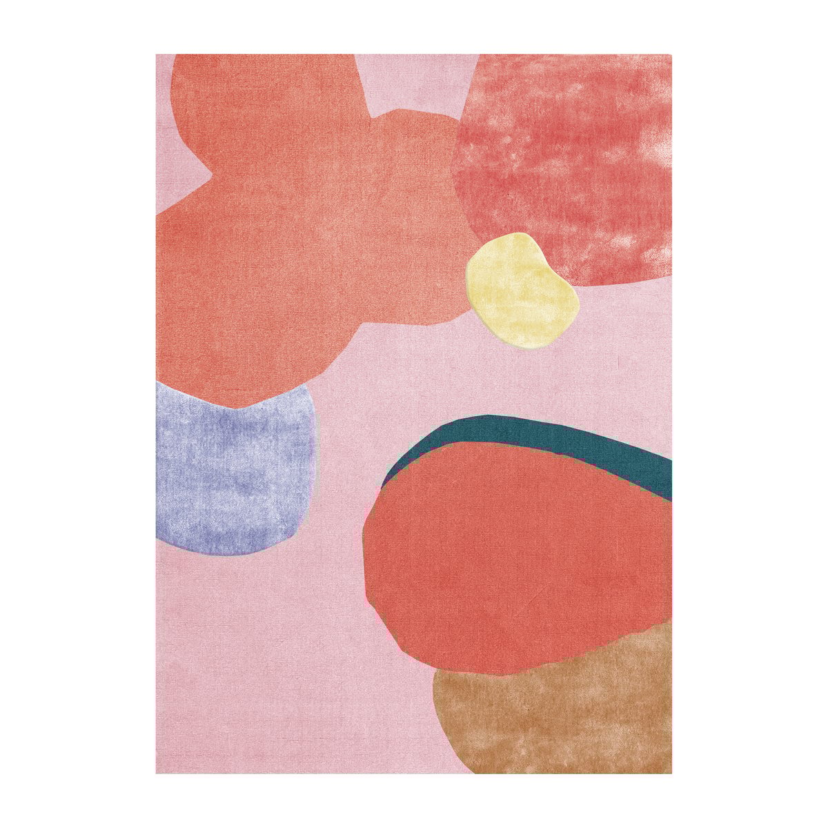 Layered Flower Field wool carpet 160x230 cm Pink | Scandinavian Design | Wool rugs | Multi