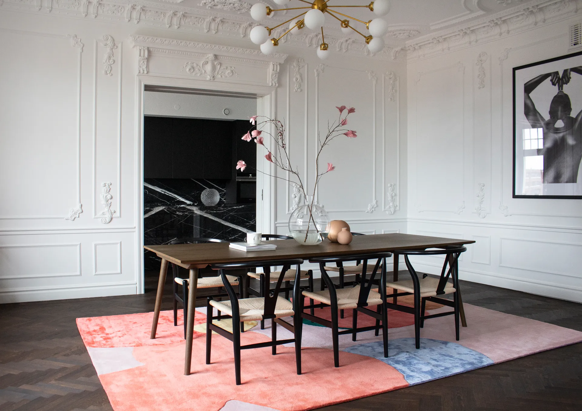 Flower Field wool carpet 160x230 cm, Pink Layered