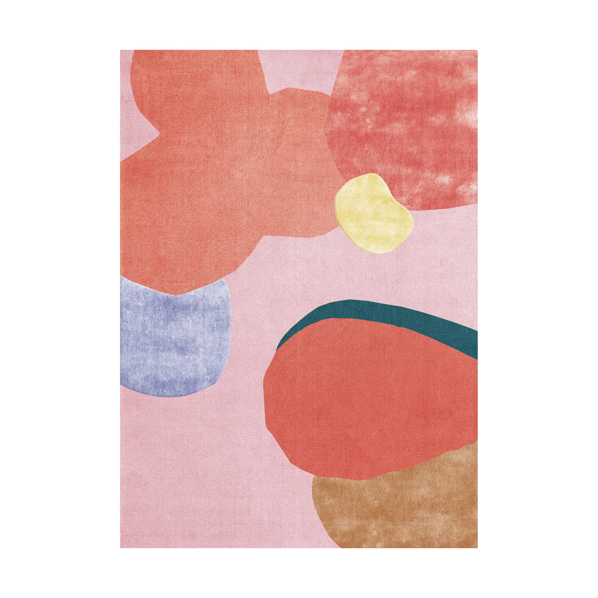 Flower Field wool rug 200x300 cm, Pink Layered