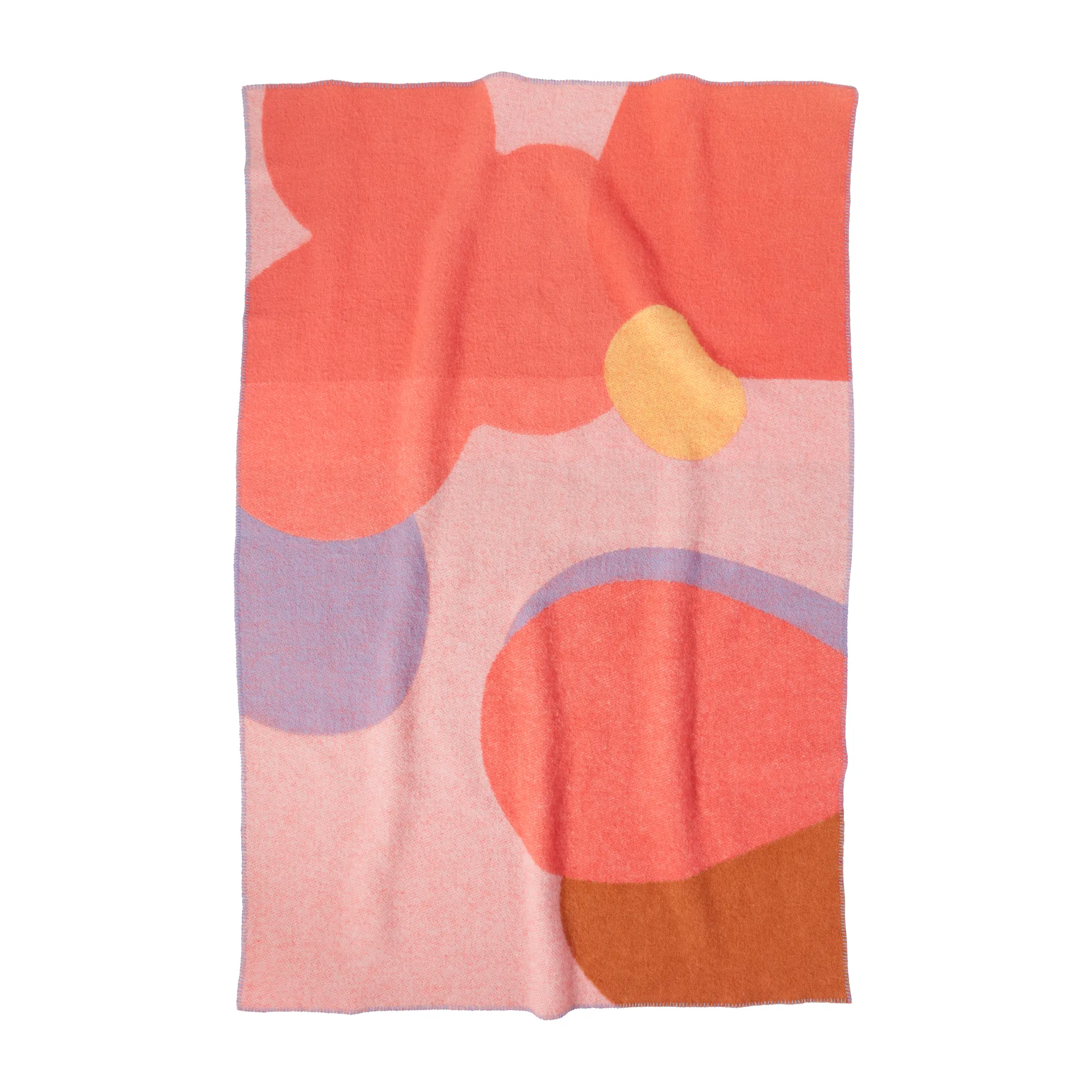 Flower Field wool throw 130x200 cm, Pink Layered