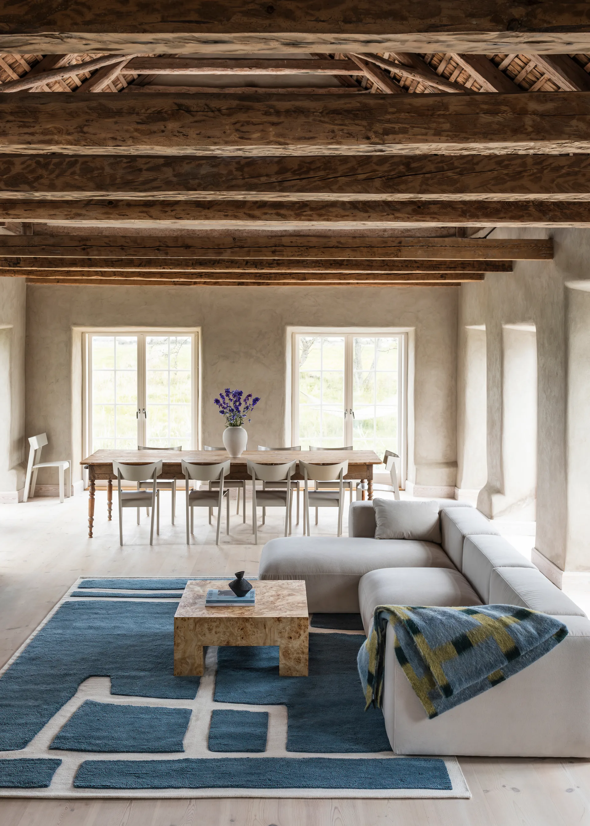 Gotland Klint wool rug, Cornflower blue 250x350 cm Layered