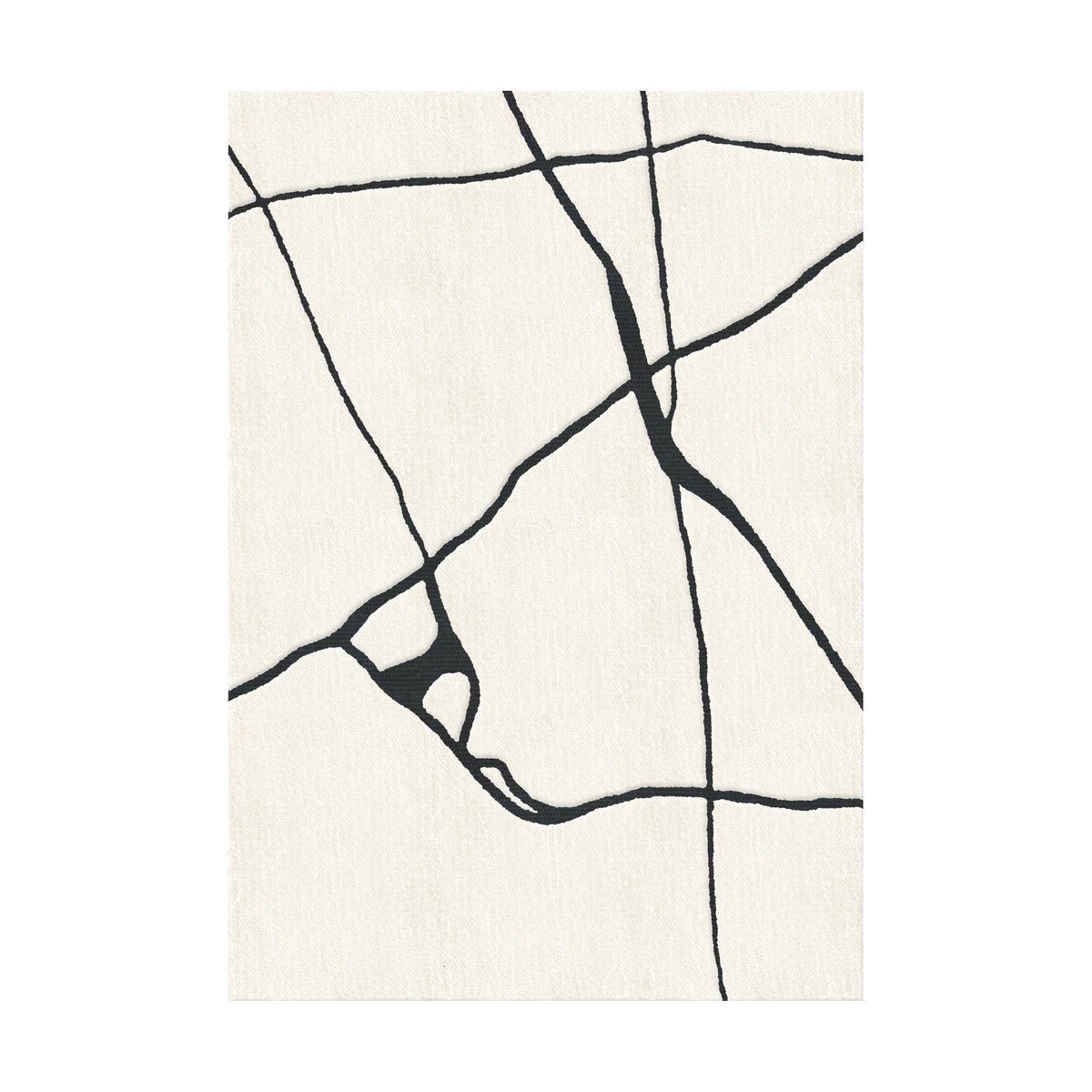 Layered Gute wool rug Black and white 180x270 cm | Scandinavian Design | Wool rugs | White