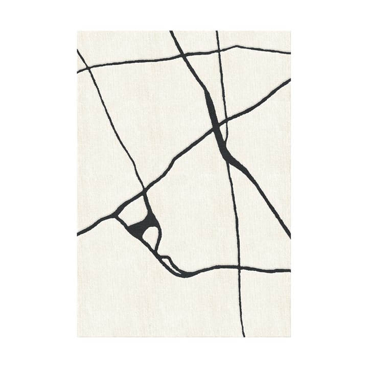 Gute wool rug, Black and white 300x400 cm Layered
