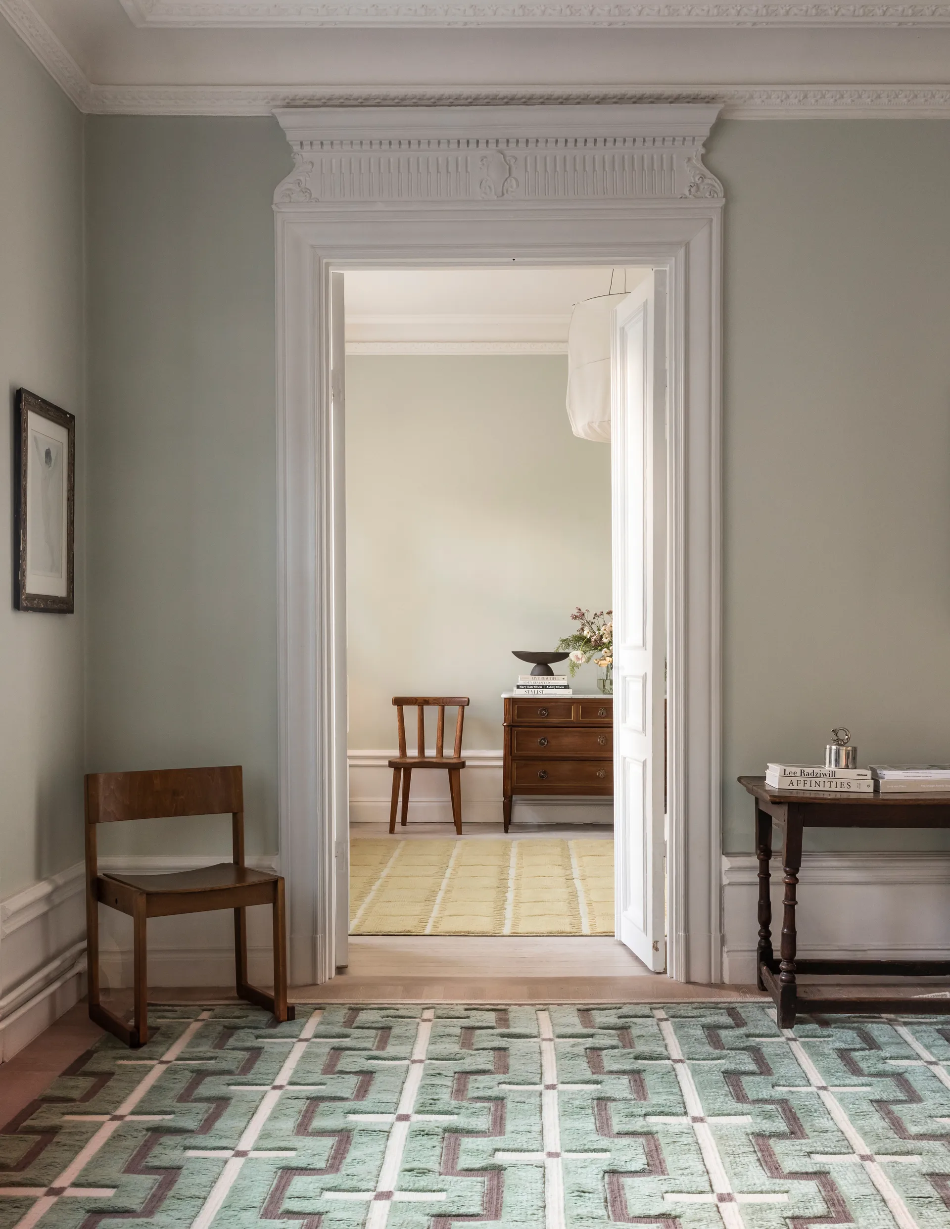 Johanna wool carpet, Sage. 180x270 cm Layered