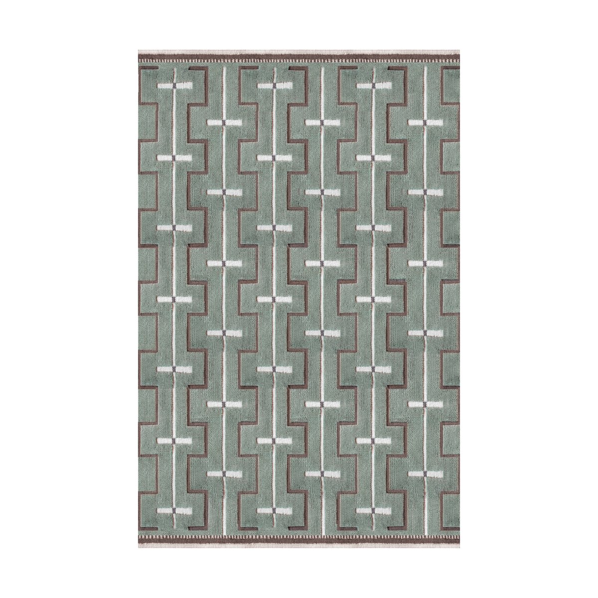 Layered Johanna wool carpet Sage, 200x300 cm | Scandinavian Design | Wool rugs | Green