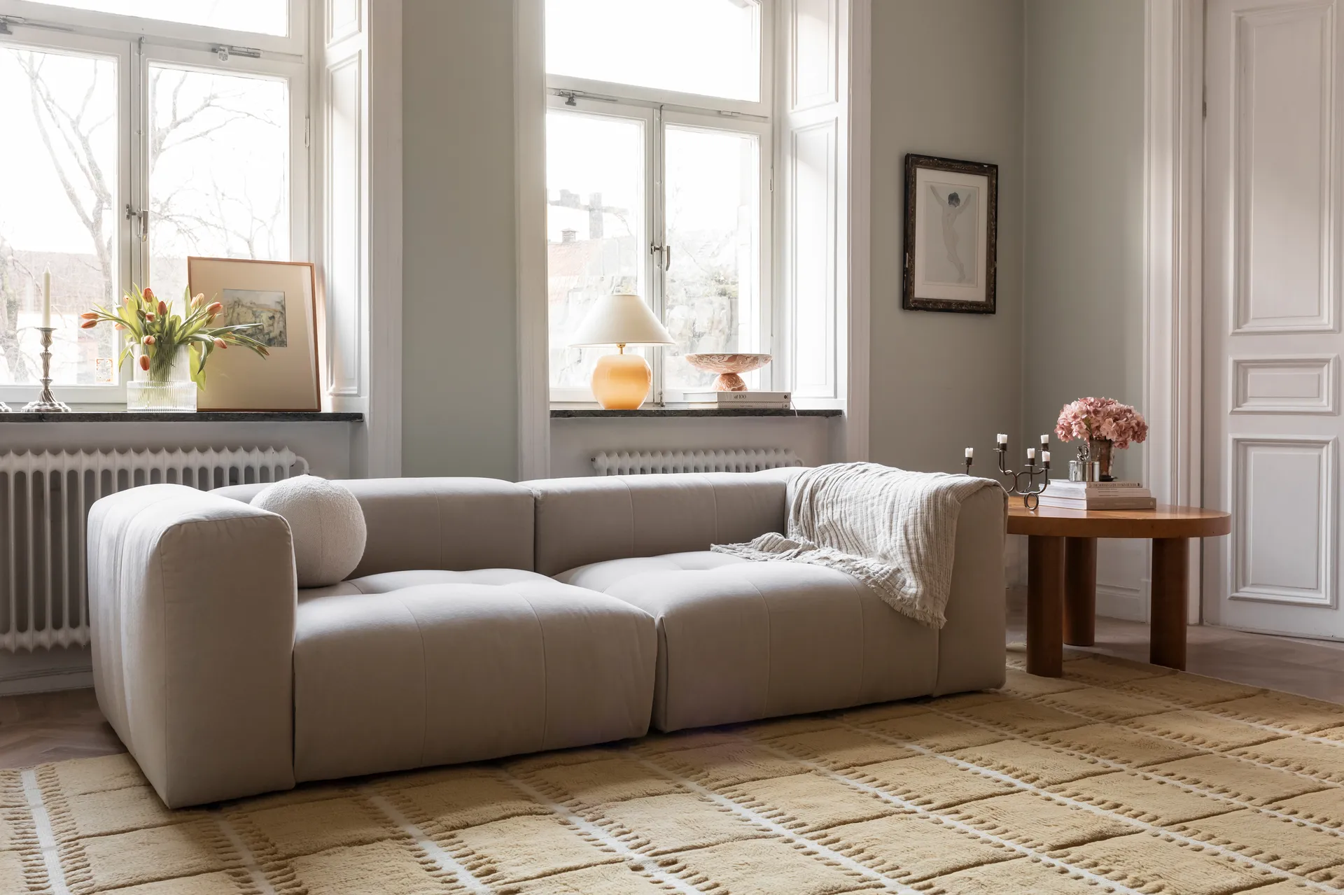 Lilly wool carpet, Mustard. 250x350 cm Layered