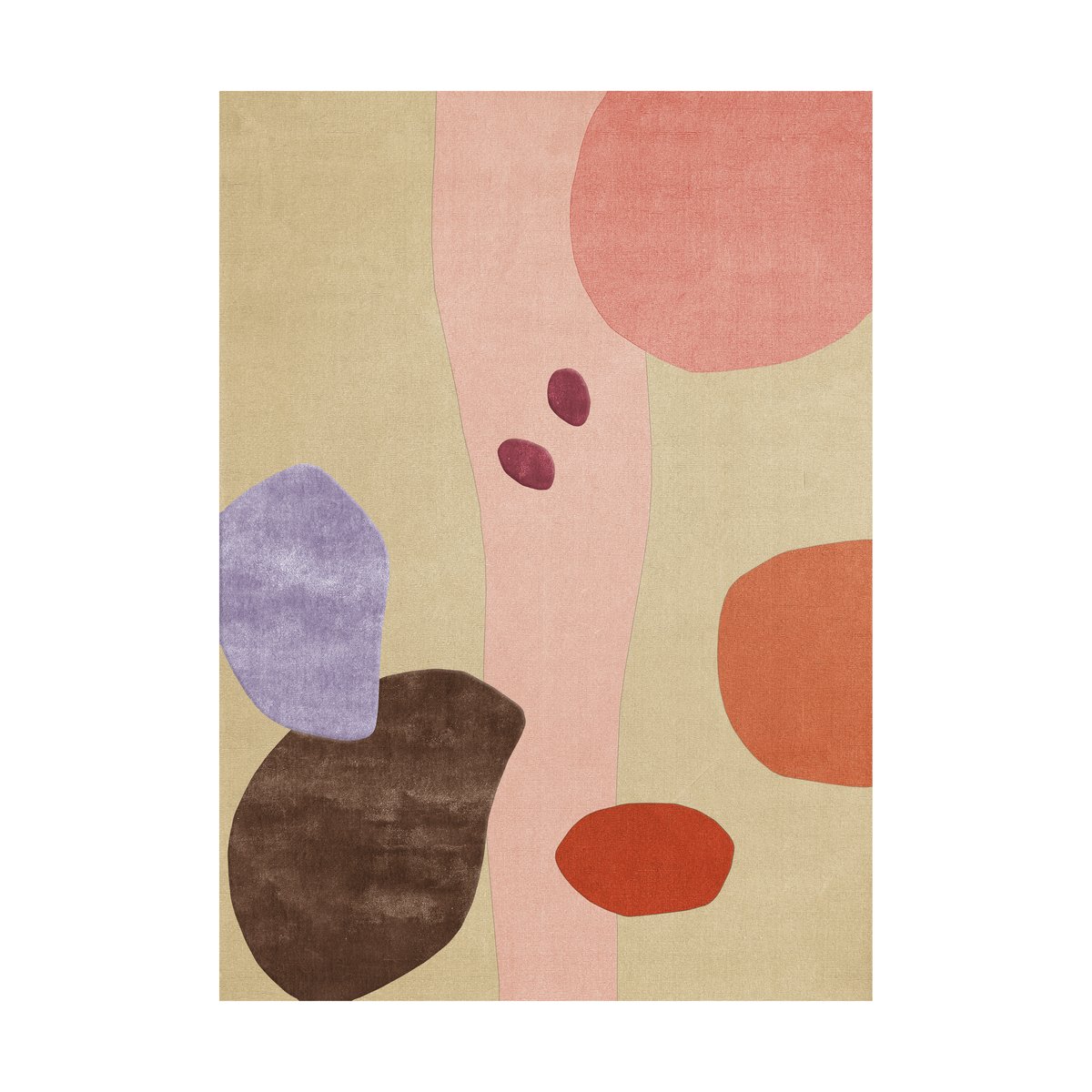 Layered Magical Garden wool rug 300x400 cm | Scandinavian Design | Fringe & Deep pile rugs | Beige
