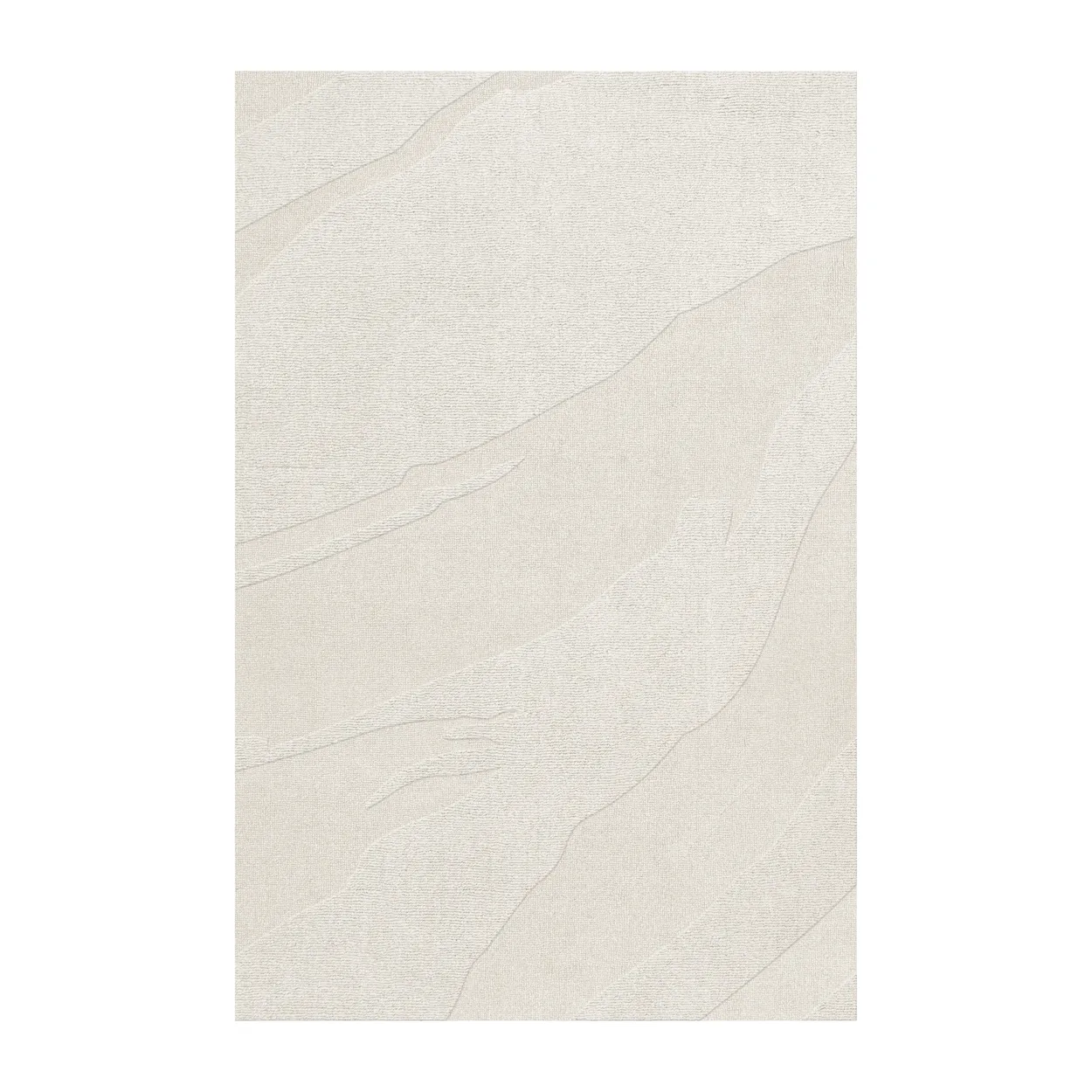 Layered Nami wool carpet Bone White 300x400 cm | Scandinavian Design | Wool rugs | White