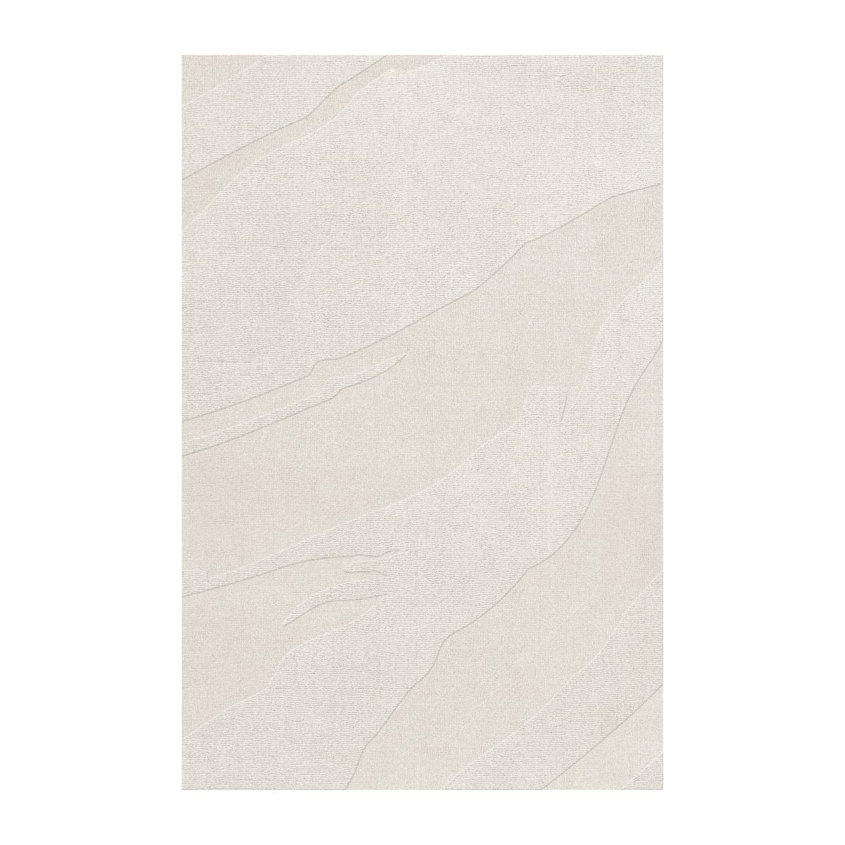 Layered Nami wool carpet Bone White 300x400 cm | Scandinavian Design | Wool rugs | White