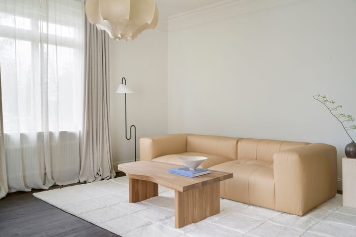 Piet Checked wool carpet - Bone White 180x270 cm - Layered