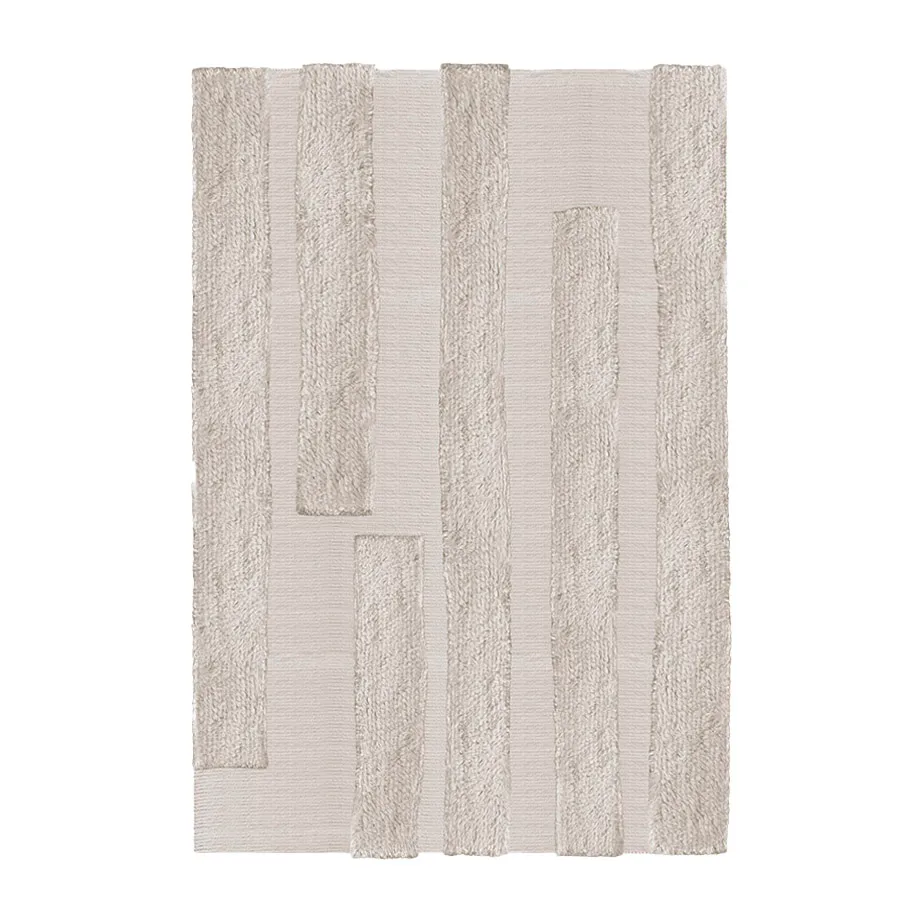 Punja Bricks wool carpet, Sand Melange. 160x230 cm Layered