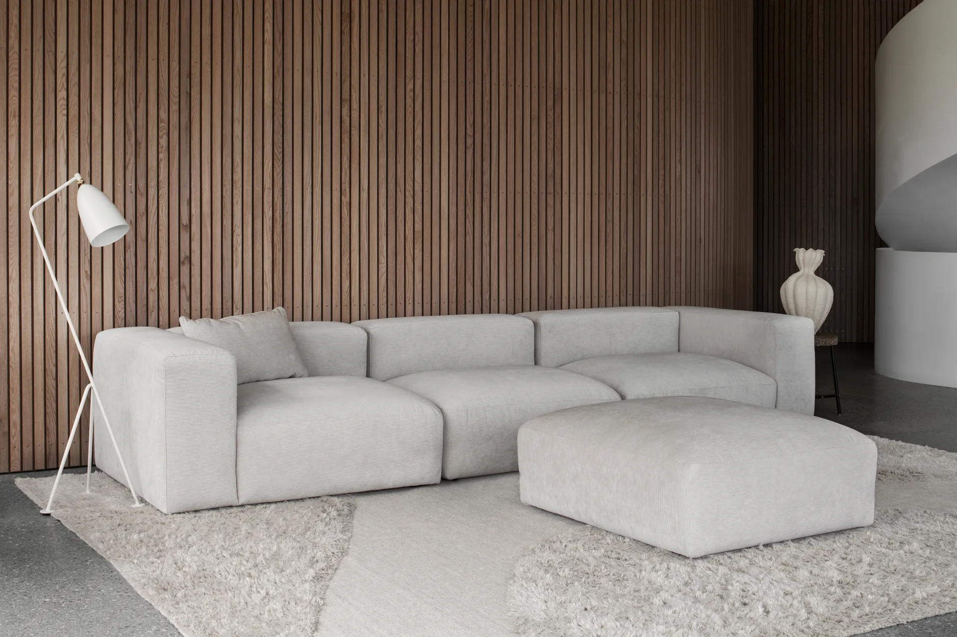 Punja plasma wool carpet 250x350 cm, Off White Layered