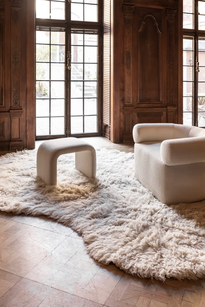 Residue Shaggy wool carpet - Bone White. 180x270 cm - Layered