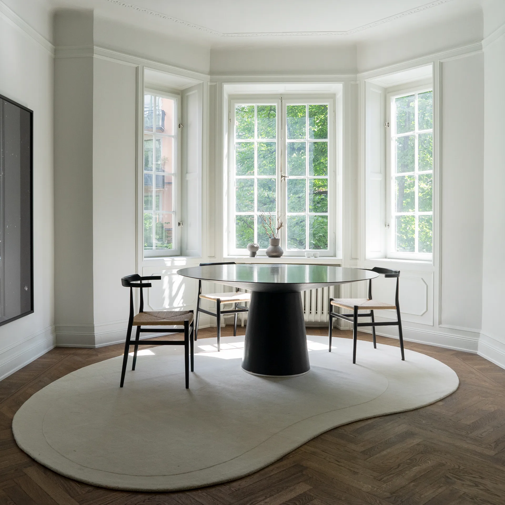 Residue wool carpet 235x350 cm, Bone White Layered