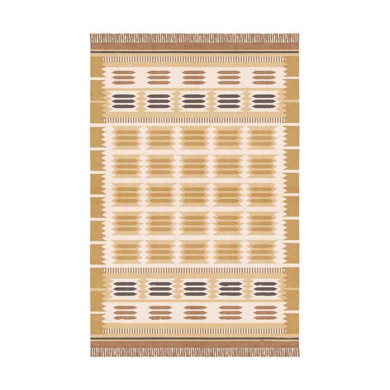 Layered Röllakan Hilma wool carpet 140x200 cm Marigold