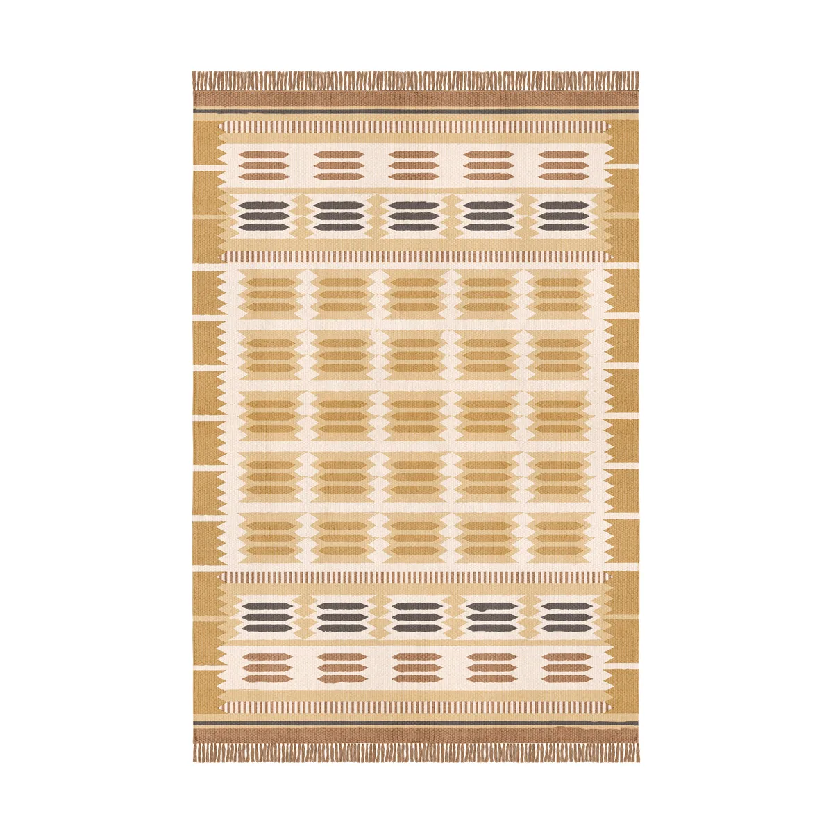 Layered Röllakan Hilma wool carpet 250x350 cm Marigold