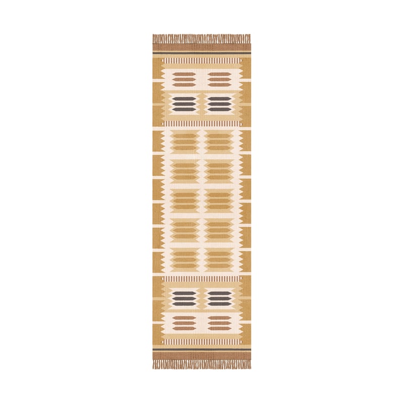 Layered Röllakan Hilma wool carpet 75x240 cm Marigold