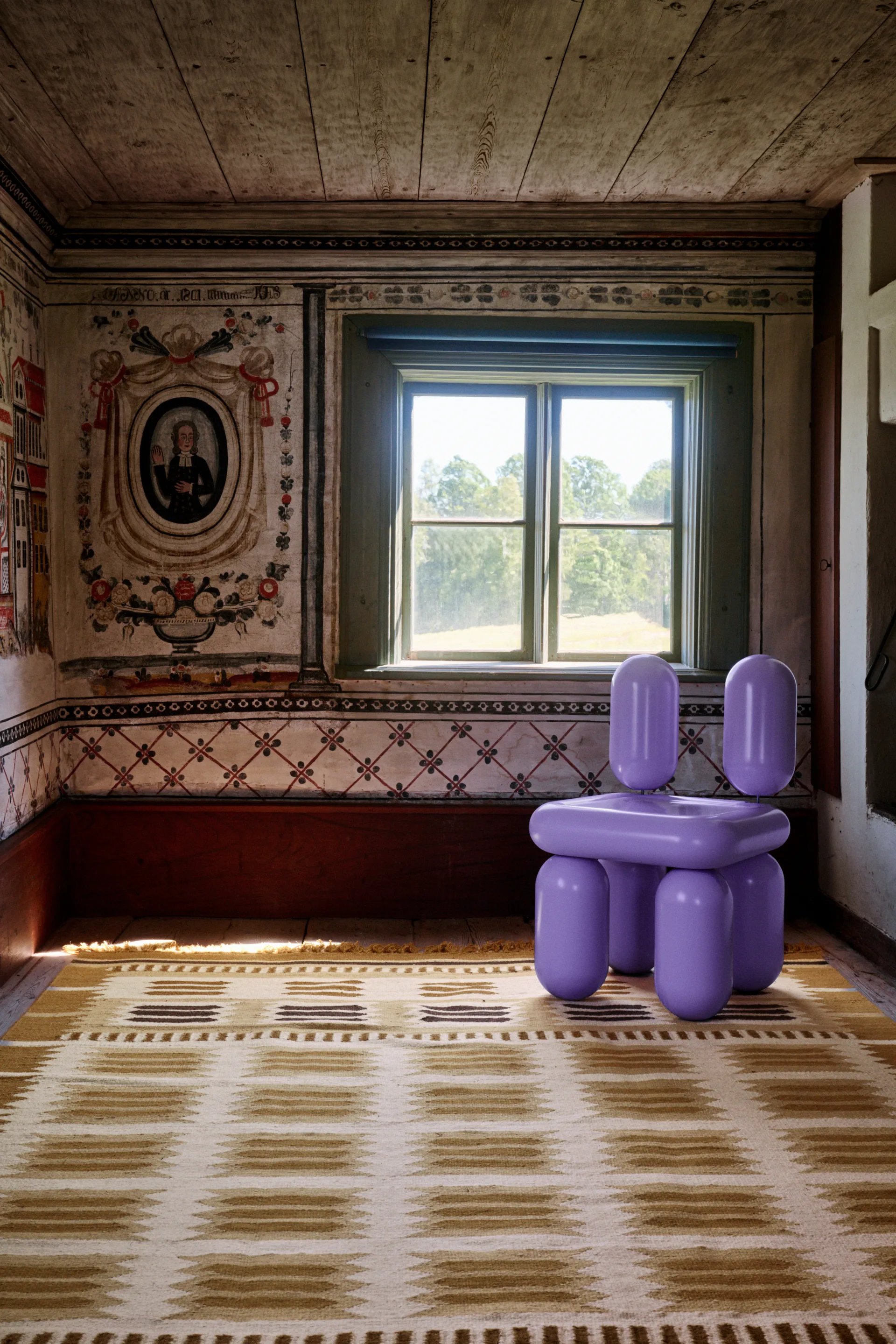 Röllakan Hilma wool carpet, Marigold, 180x270 cm Layered