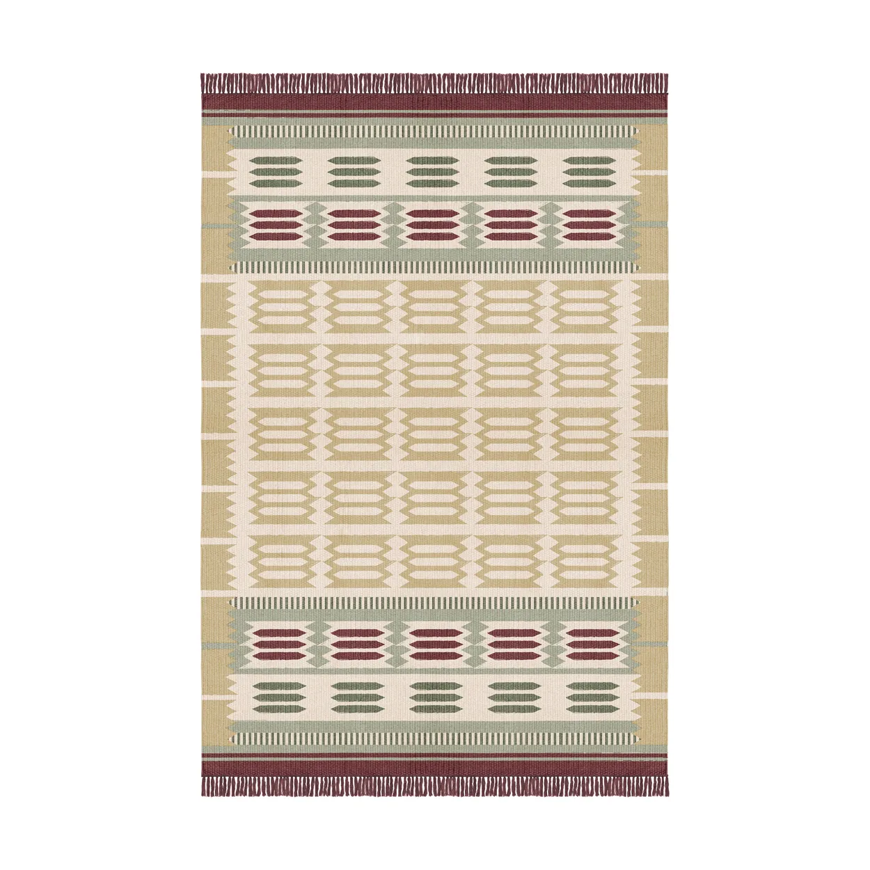 Layered Röllakan Hilma wool carpet Primrose, 180x270 cm