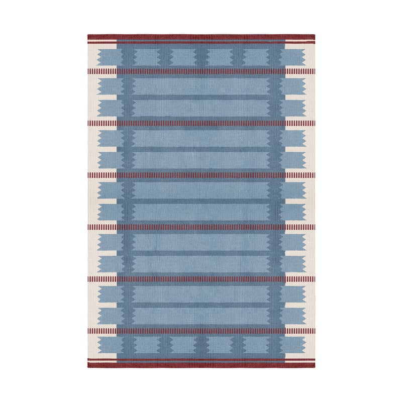 Layered Röllakan Iris wool carpet 180x270 cm Petrol