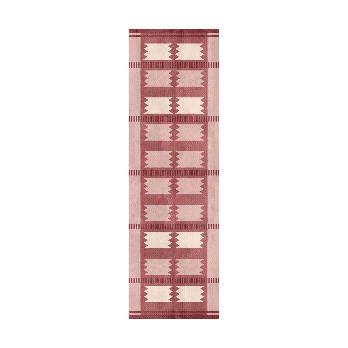 Layered Röllakan Iris wool carpet 75x240 cm Rasberry