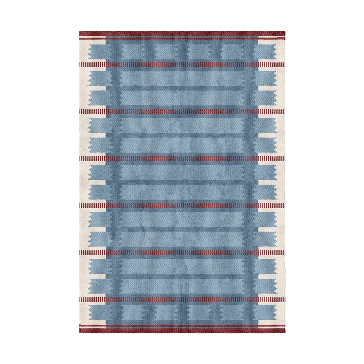 Layered Röllakan Iris wool carpet Petrol, 250x350 cm