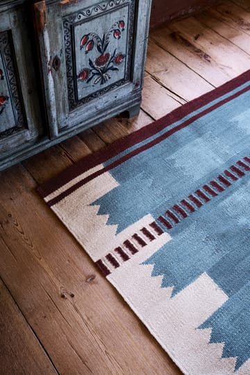 Röllakan Iris wool carpet - Petrol, 250x350 cm - Layered