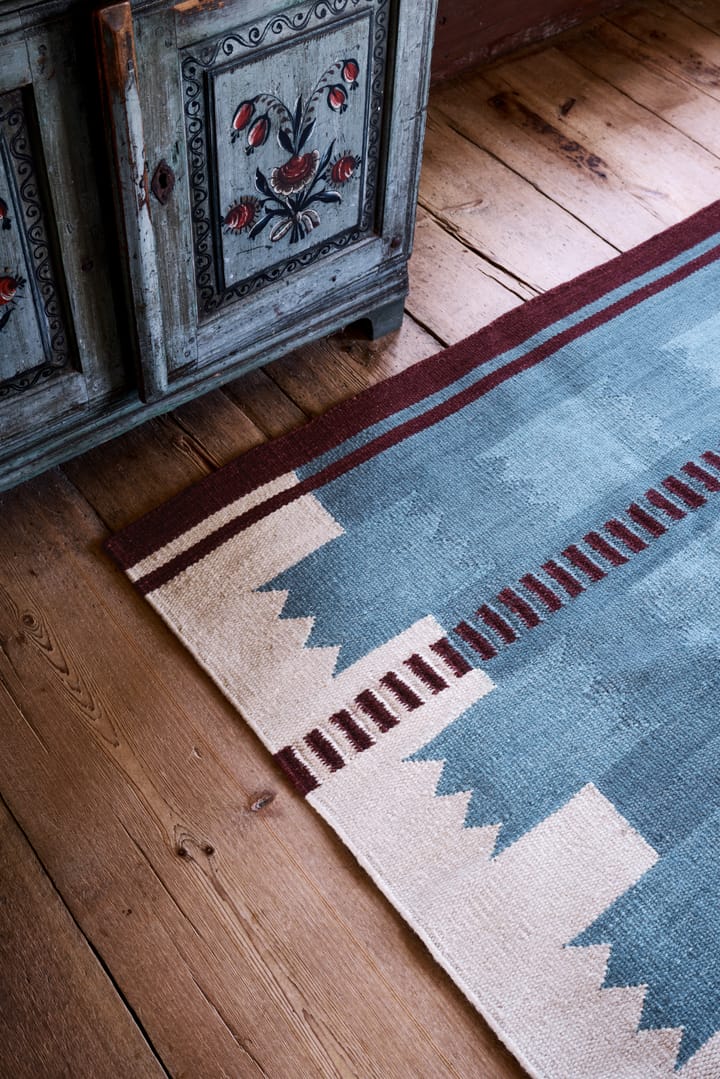 Röllakan Iris wool carpet, Petrol, 250x350 cm Layered