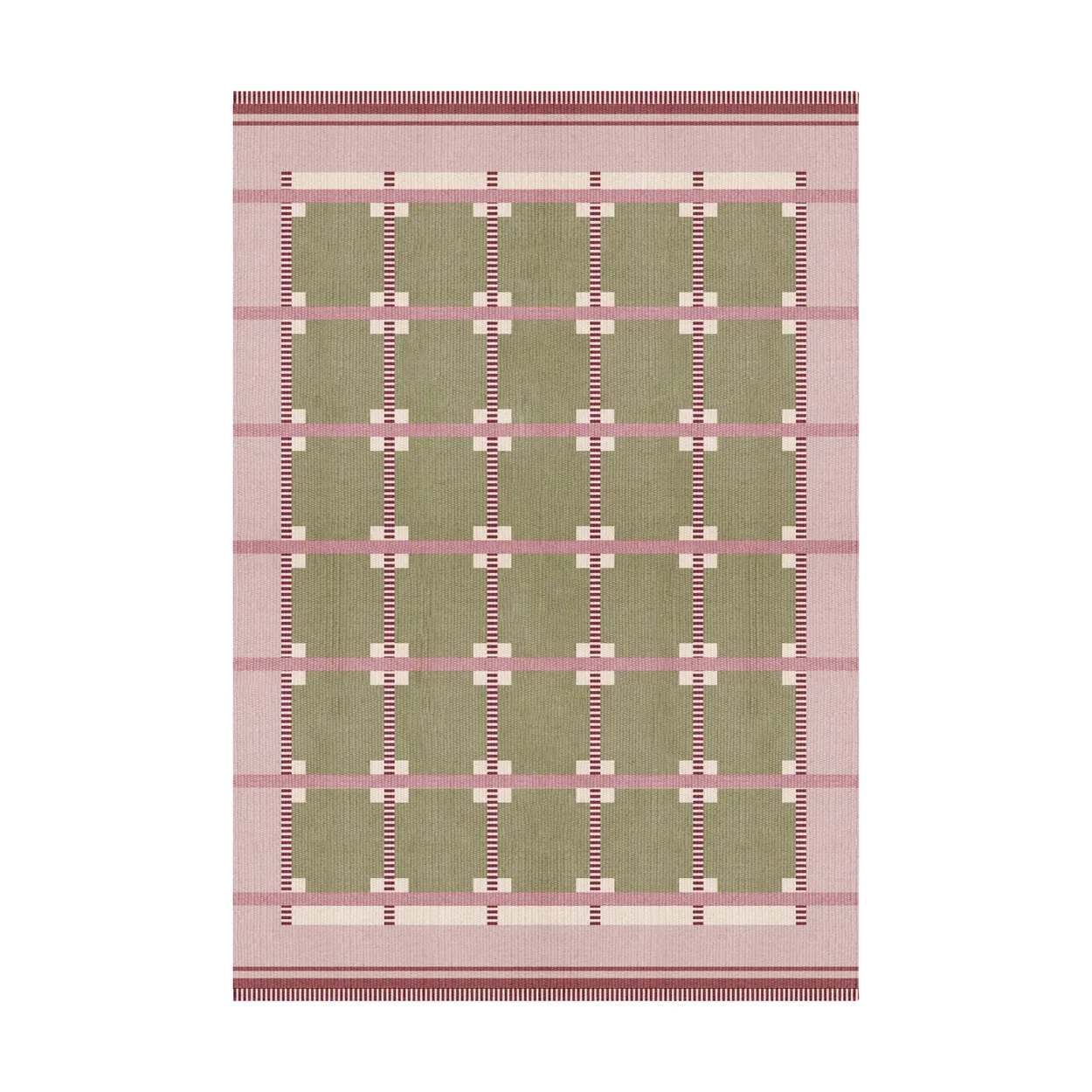 Layered Röllakan Ruth wool carpet Spring grass, 180x270 cm