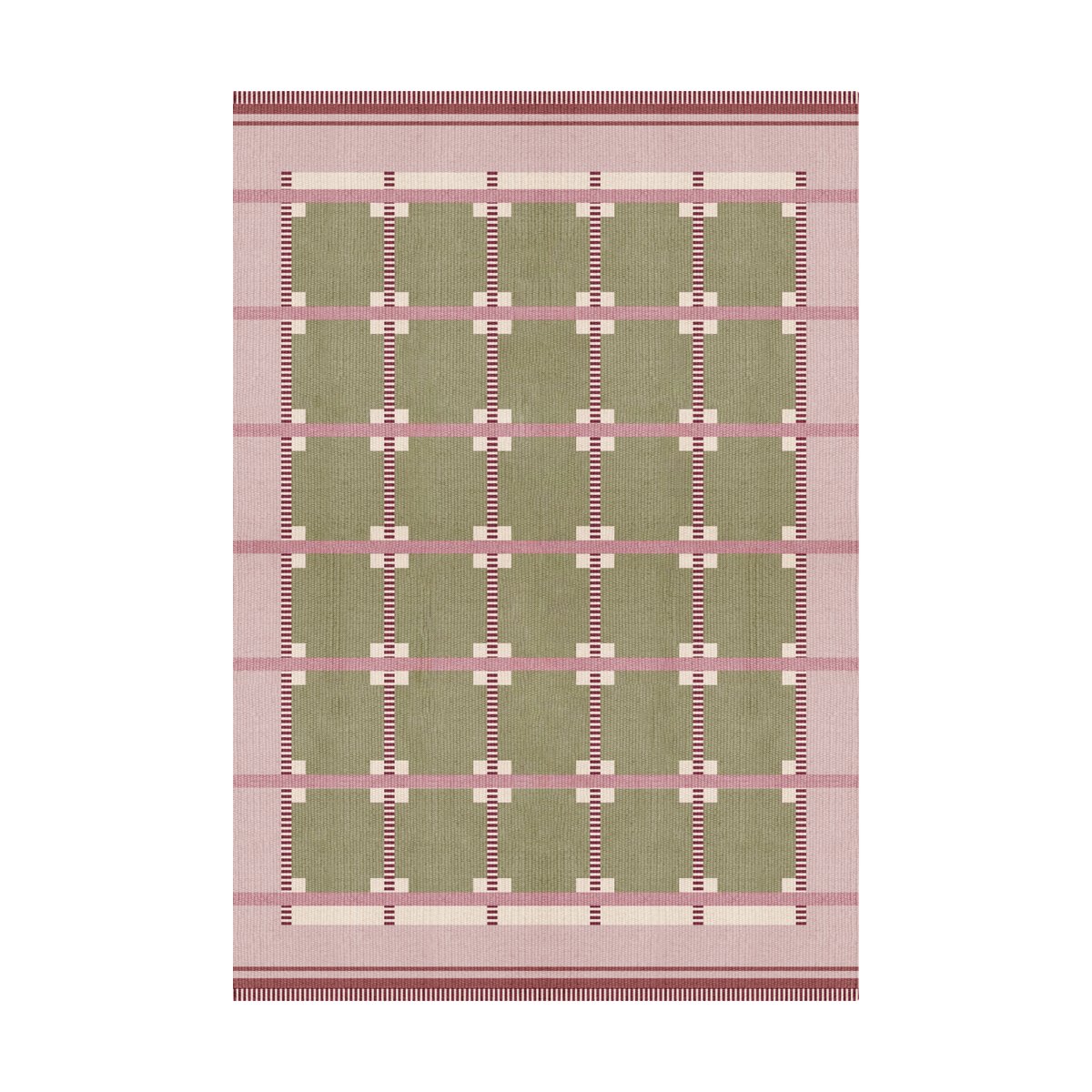 Layered Röllakan Ruth wool carpet Spring grass, 200x300 cm