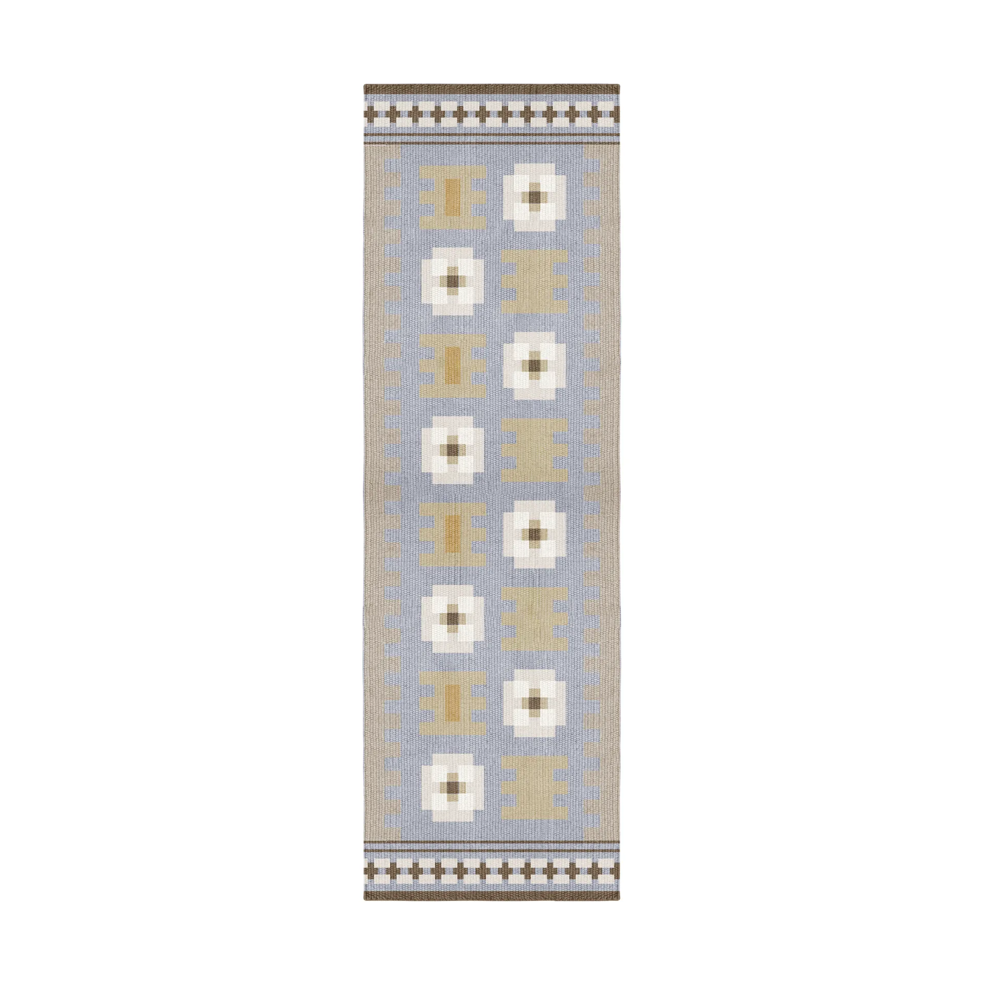 Röllakan Selma wool rug, Dove, 80x300 cm Layered
