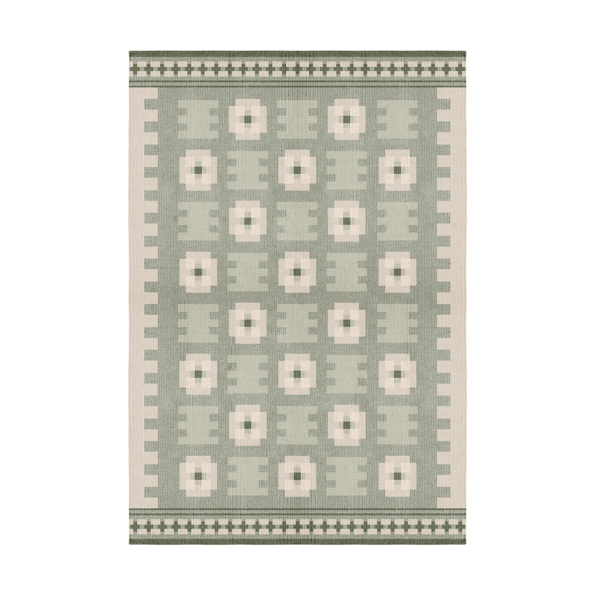 Röllakan Selma wool rug, Sage, 140x200 cm Layered