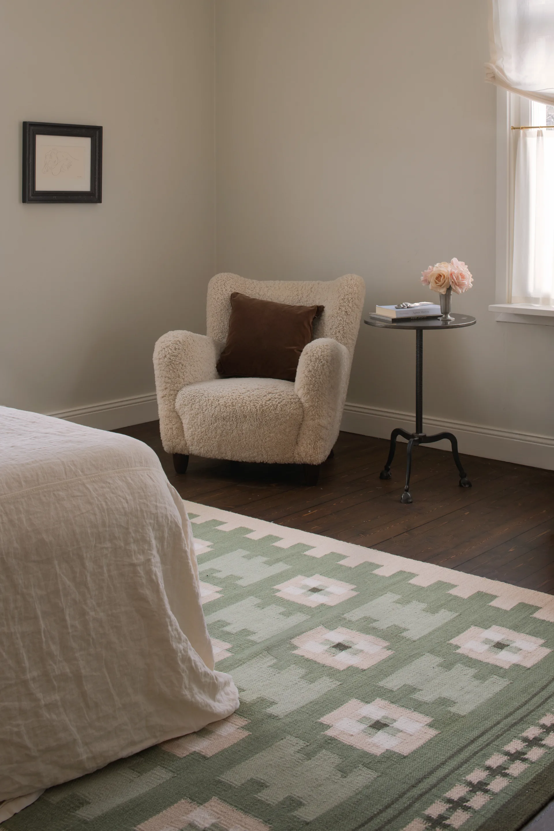 Röllakan Selma wool rug, Sage, 140x200 cm Layered