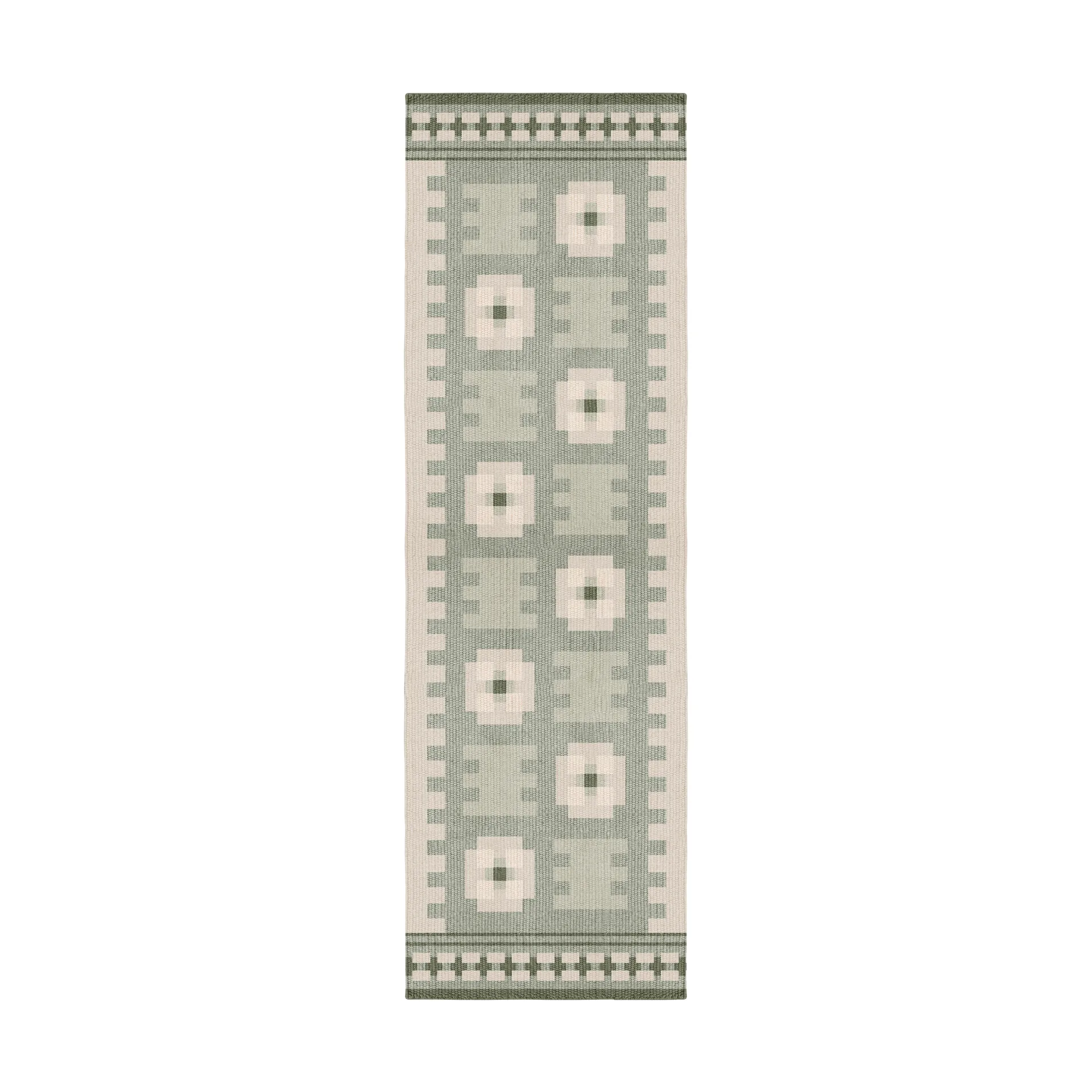 Röllakan Selma wool rug, Sage, 80x300 cm Layered