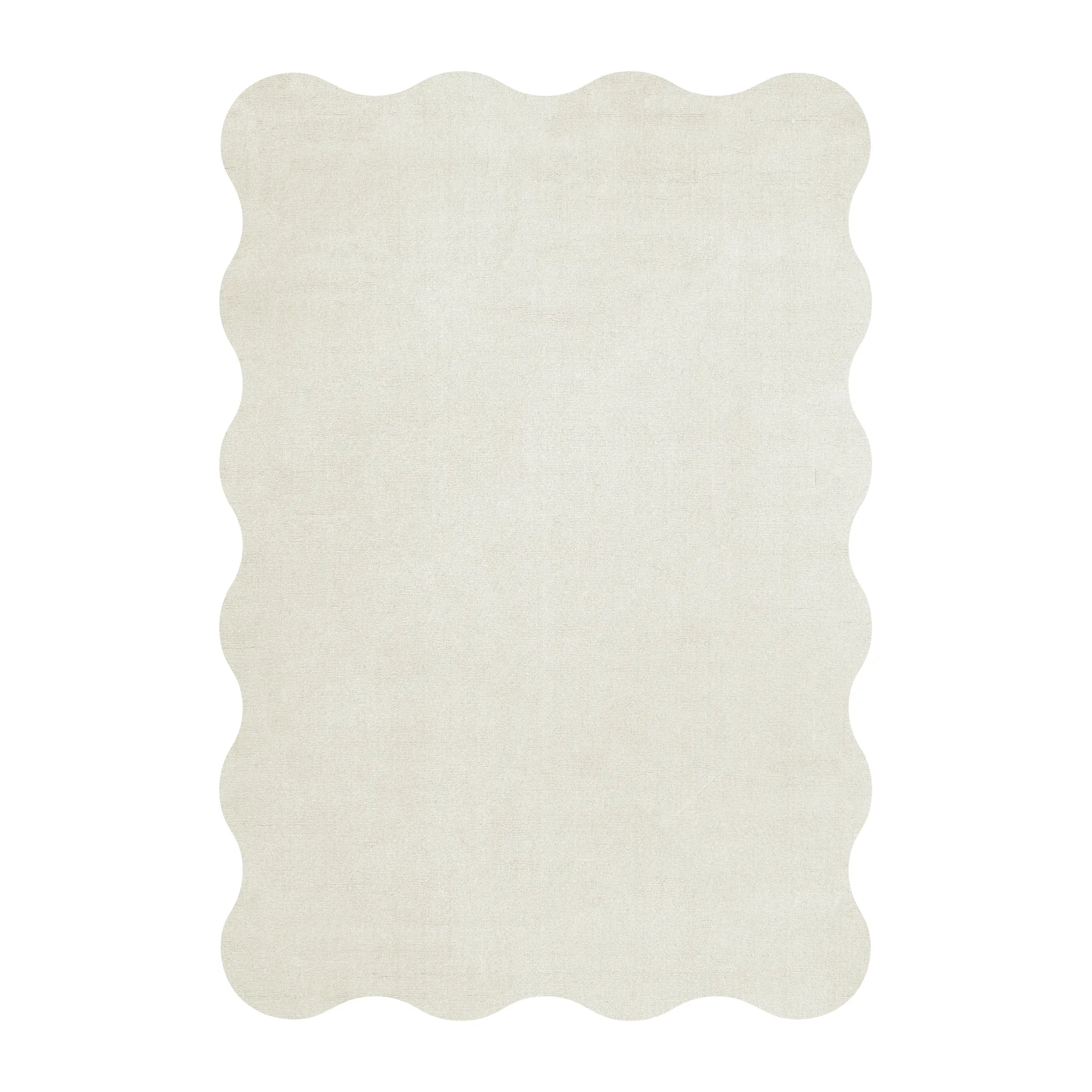 Scallop wool carpet 160x230 cm, Bone white Layered