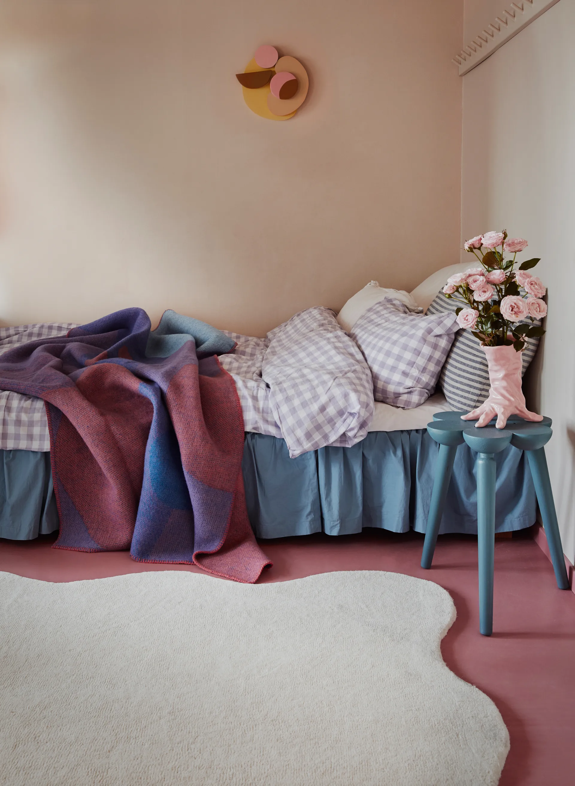 Scallop wool carpet 180x270 cm, Bone white Layered