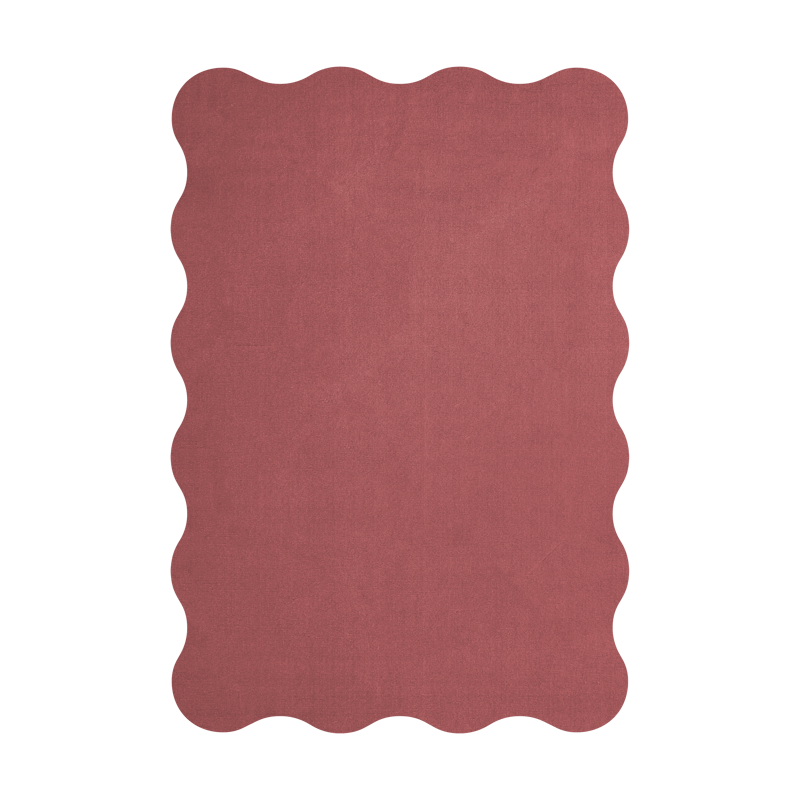 Layered Scallop wool carpet 180x270 cm Rosewood red