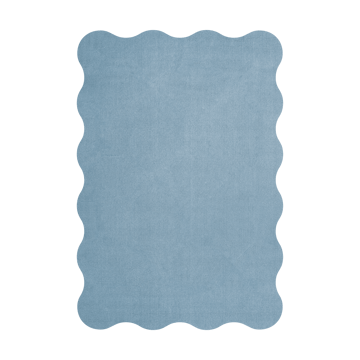 Scallop wool carpet 180x270 cm - Soft blue - Layered