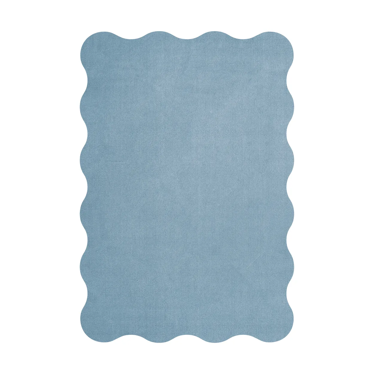 Layered Scallop wool carpet 200x300 cm Soft blue | Scandinavian Design | Fringe & Deep pile rugs | Blue