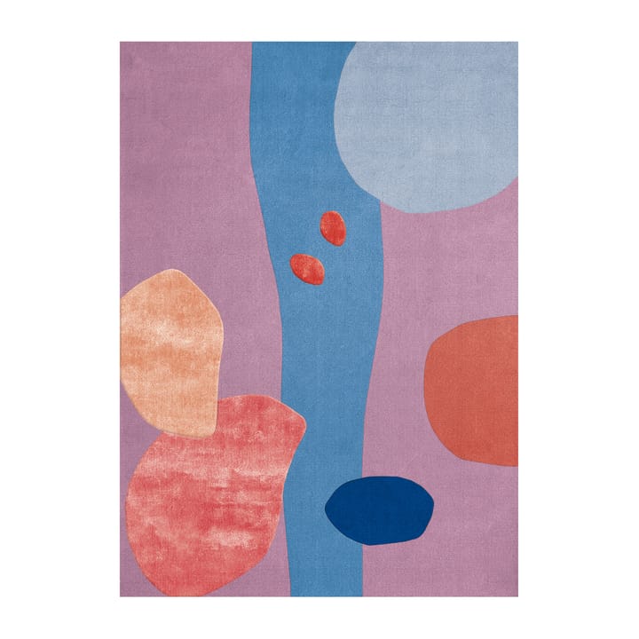 Secret Garden wool carpet - Pink. blue. 160x230 cm - Layered